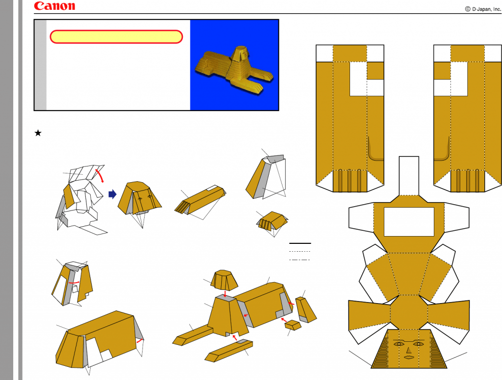 MAQUETAS RECORTABLES DE LA ESFINGE DE GIZA